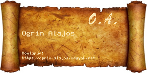 Ogrin Alajos névjegykártya